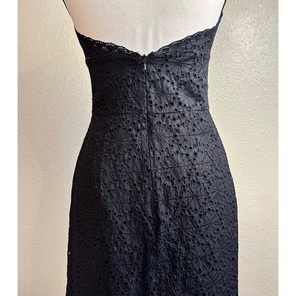 Banana Republic Womens Sz 4 Babydoll Midi Dress Black Lace Halter Fairy Grudge - Picture 13 of 16